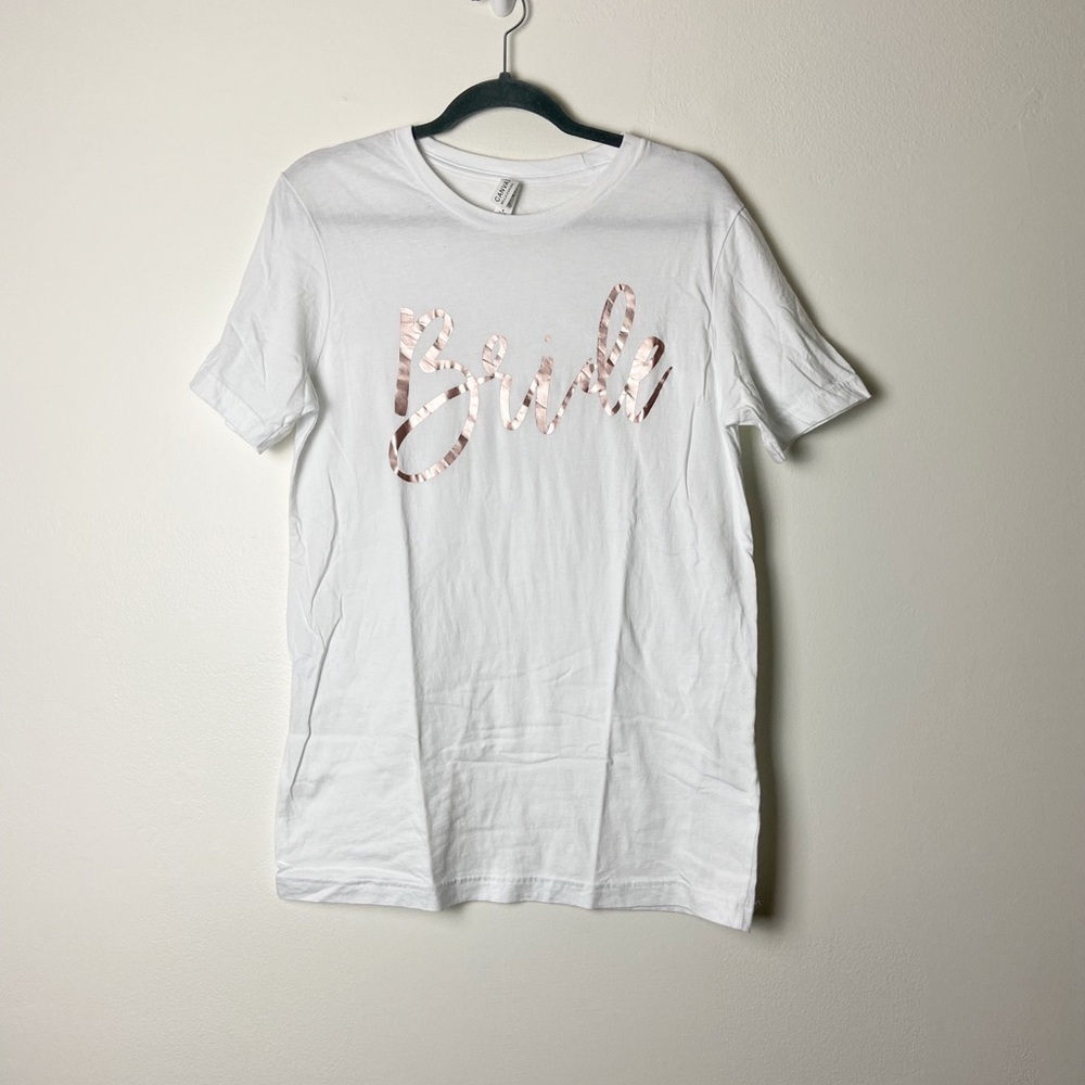 CANVAS • Women’s Bride Rose Gold/White Short Sleeve Graphic Tee Size Medium